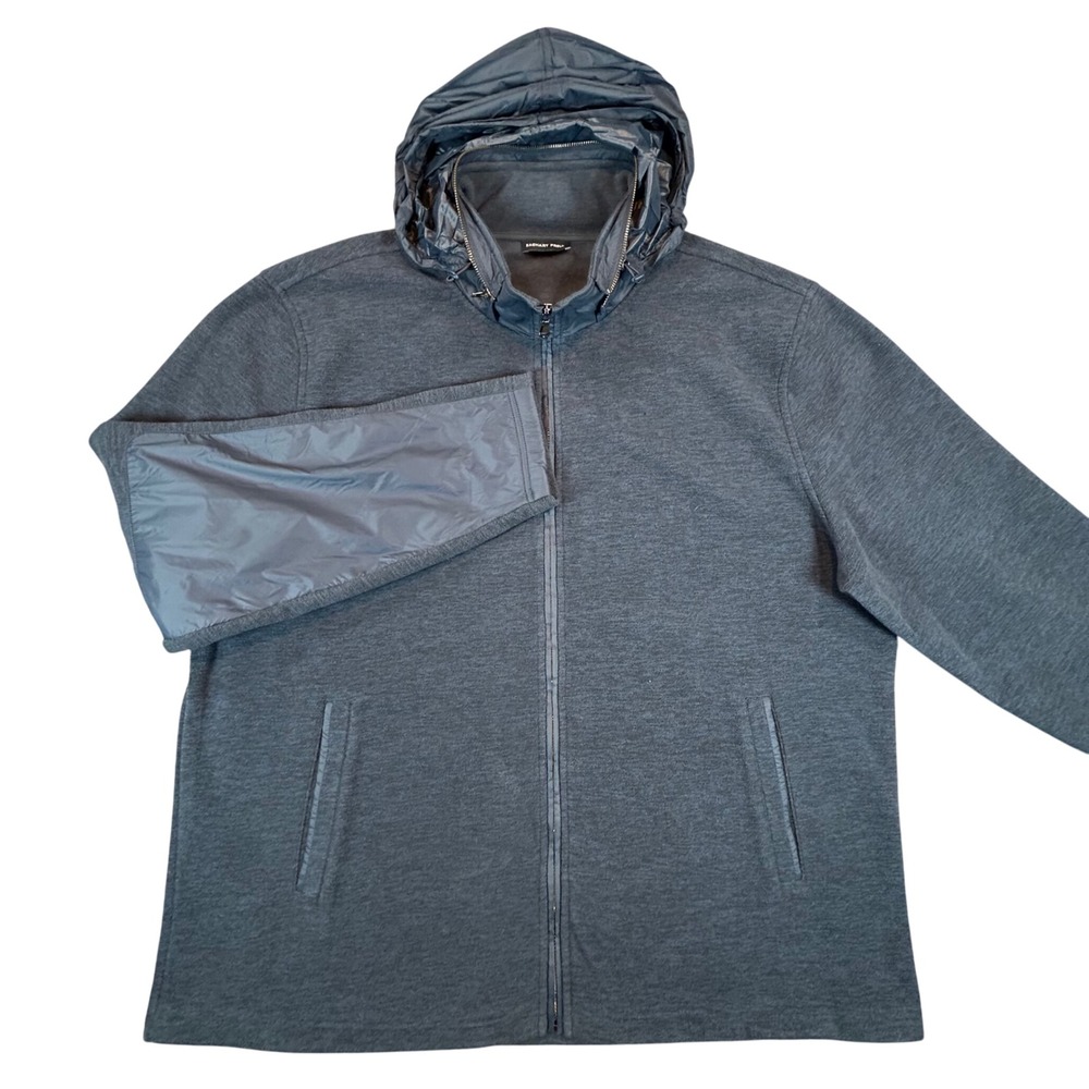Zachary Prell Men's Navy Blue Full Zip Fleece Jacket Size XXL Hidden Hoodie